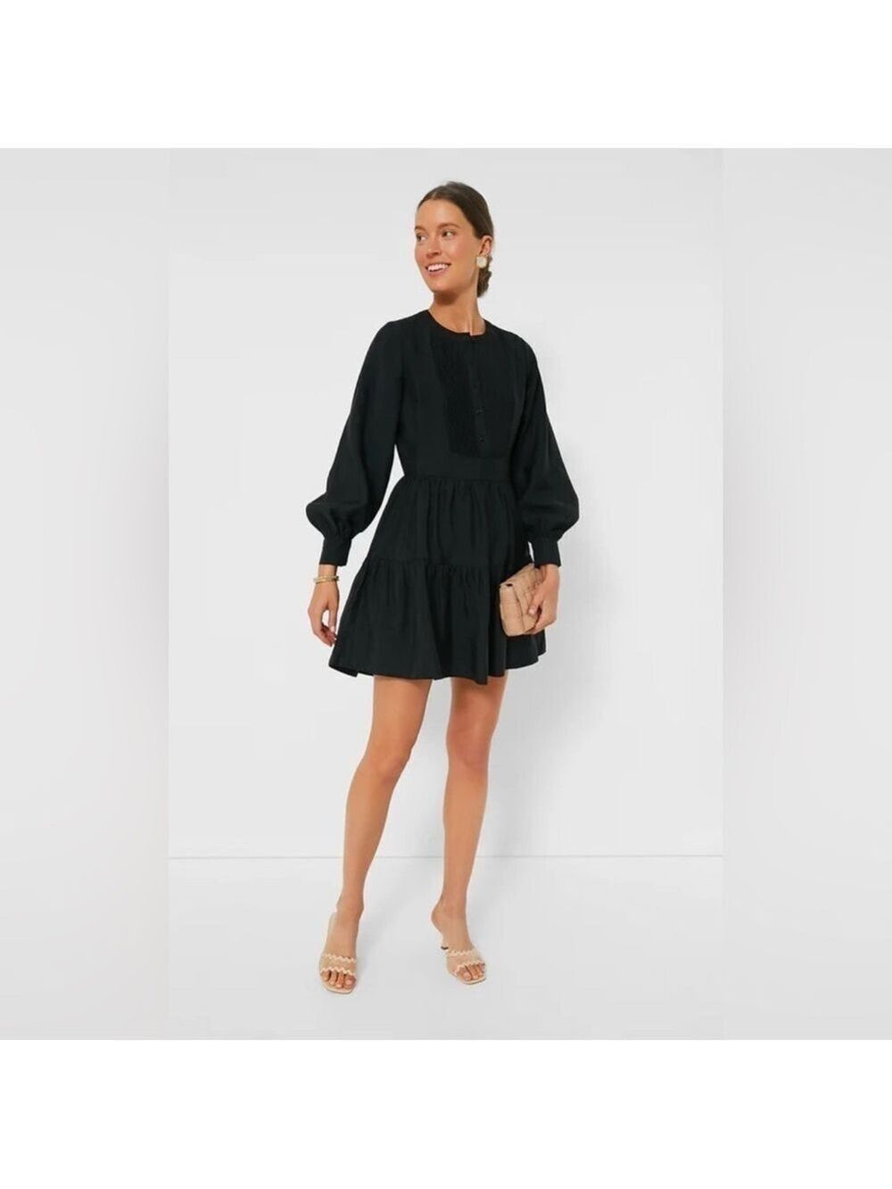 Sea New York Tunic Mini Cotton Dress in Black Size 0